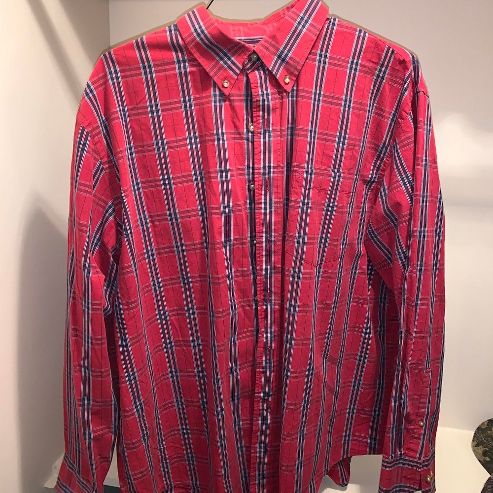 IZOD Long-Sleeve Button-Down Plaid Shirt